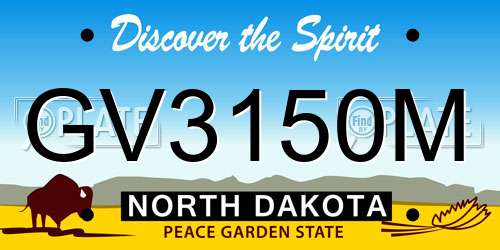 GV3150M North Dakota License Plate