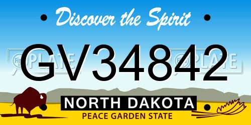 GV34842 North Dakota License Plate