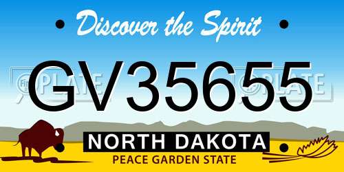 GV35655 North Dakota License Plate