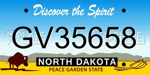 GV35658 North Dakota License Plate