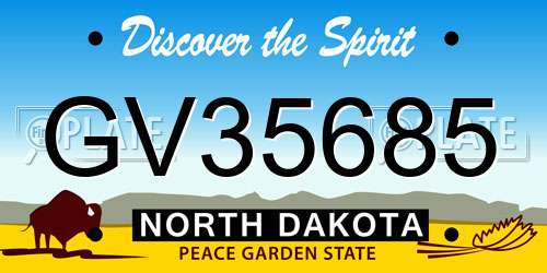 GV35685 North Dakota License Plate