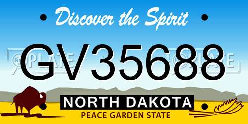 GV35688 North Dakota License Plate