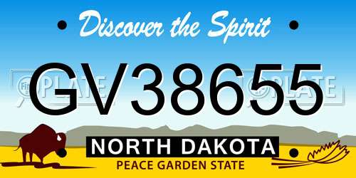 GV38655 North Dakota License Plate
