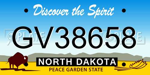 GV38658 North Dakota License Plate