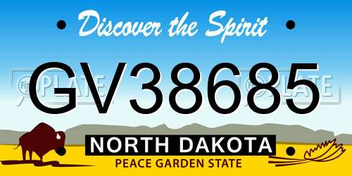 GV38685 North Dakota License Plate