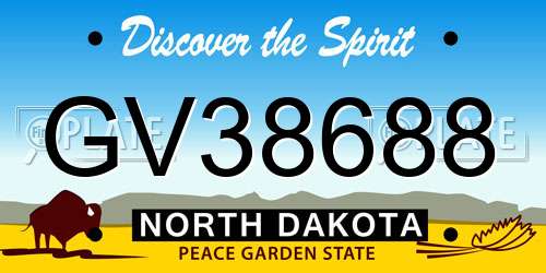 GV38688 North Dakota License Plate