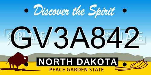 GV3A842 North Dakota License Plate