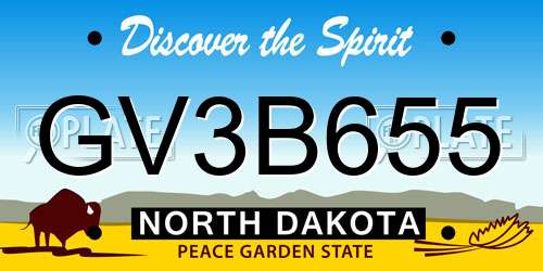 GV3B655 North Dakota License Plate