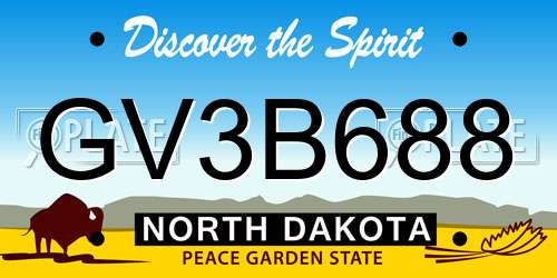 GV3B688 North Dakota License Plate