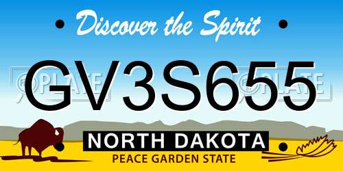 GV3S655 North Dakota License Plate