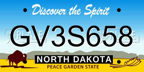 GV3S658 North Dakota License Plate