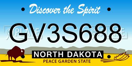 GV3S688 North Dakota License Plate