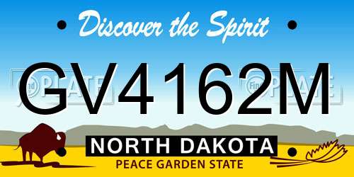 GV4162M North Dakota License Plate