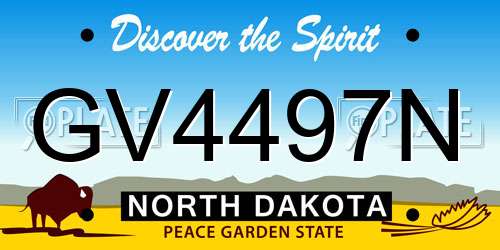 GV4497N North Dakota License Plate