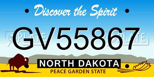 GV55867 North Dakota License Plate