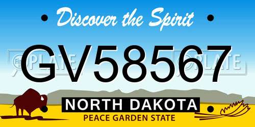 GV58567 North Dakota License Plate