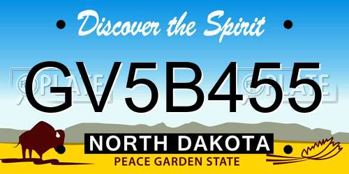GV5B455 North Dakota License Plate