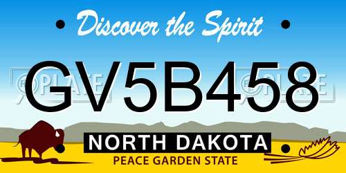 GV5B458 North Dakota License Plate