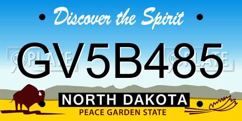 GV5B485 North Dakota License Plate