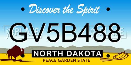 GV5B488 North Dakota License Plate