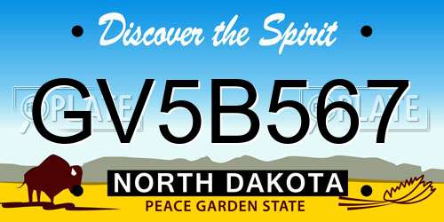 GV5B567 North Dakota License Plate