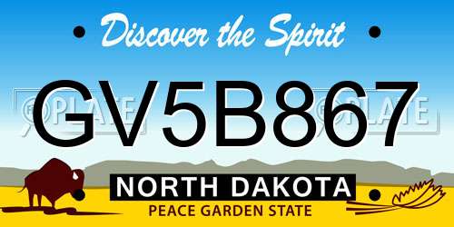 GV5B867 North Dakota License Plate