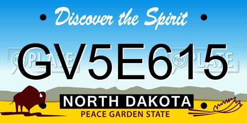 GV5E615 North Dakota License Plate