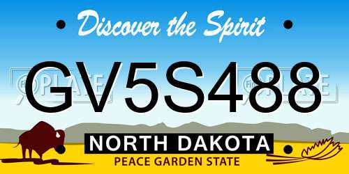 GV5S488 North Dakota License Plate