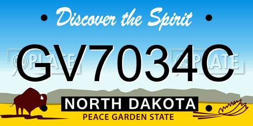 GV7034C North Dakota License Plate