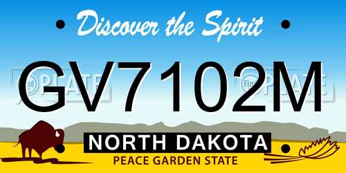 GV7102M North Dakota License Plate