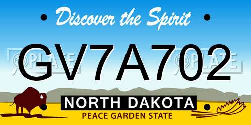 GV7A702 North Dakota License Plate