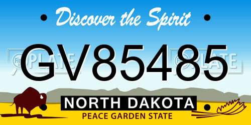GV85485 North Dakota License Plate