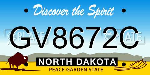 GV8672C North Dakota License Plate