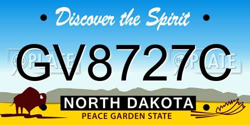 GV8727C North Dakota License Plate