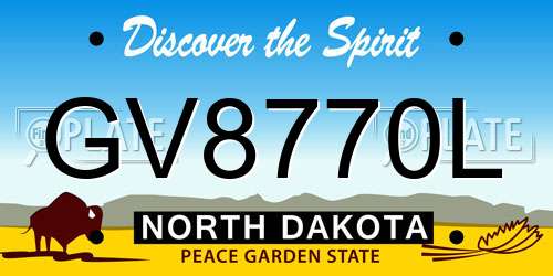GV8770L North Dakota License Plate