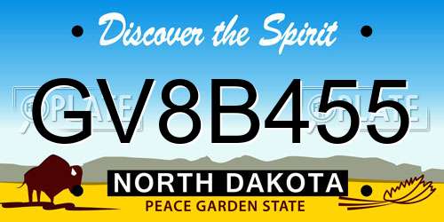 GV8B455 North Dakota License Plate