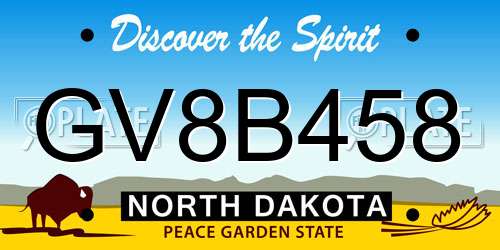 GV8B458 North Dakota License Plate