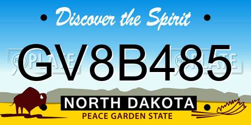 GV8B485 North Dakota License Plate