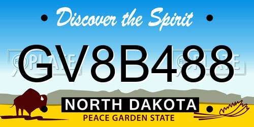 GV8B488 North Dakota License Plate