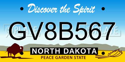 GV8B567 North Dakota License Plate