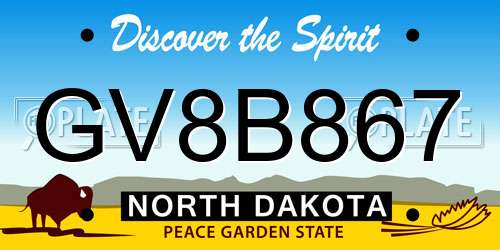GV8B867 North Dakota License Plate