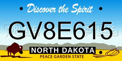 GV8E615 North Dakota License Plate