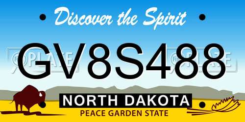 GV8S488 North Dakota License Plate