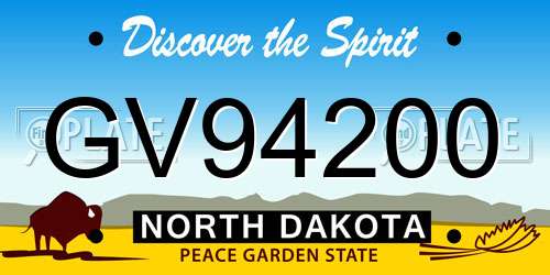 GV94200 North Dakota License Plate