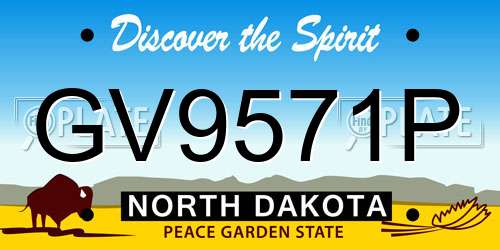GV9571P North Dakota License Plate