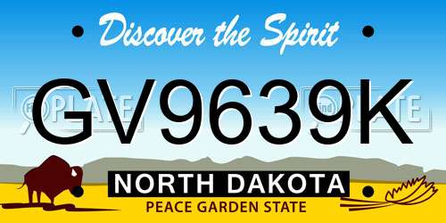 GV9639K North Dakota License Plate