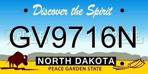 GV9716N North Dakota License Plate