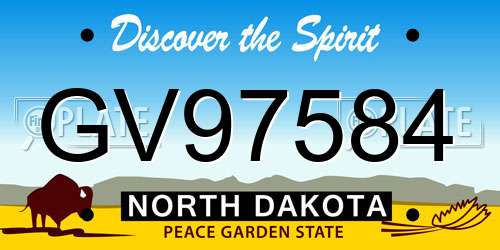 GV97584 North Dakota License Plate