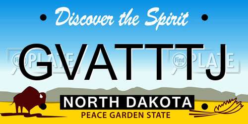 GVATTTJ North Dakota License Plate