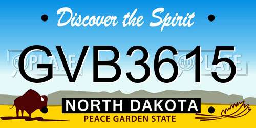 GVB3615 North Dakota License Plate